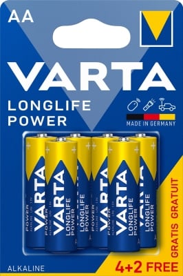 БАТЕРИЯ VARTA POWER АЛКАЛНА LR6 AA 4+2 БР