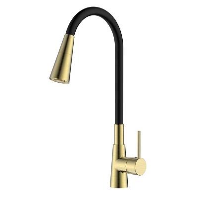 ИНТЕР КЕРАМИК СМЕСИТЕЛ ХАВАНА СТОЯЩ ЗА КУХНЯ ЗЛАТО/ЧЕРНО