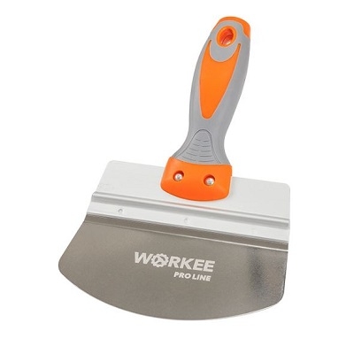 ШПАКЛА ОБЛА 165ММ INOX ДВУКОМП. ДРЪЖКА WORKEE