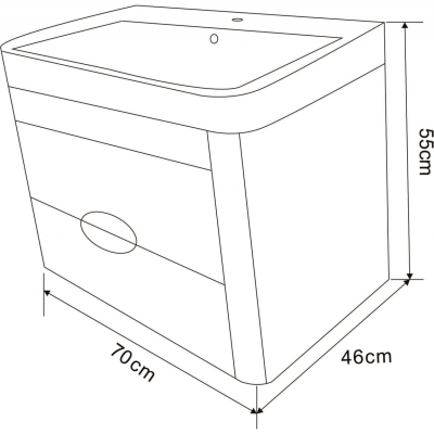 ИНТЕР КЕРАМИК ДОЛЕН ШКАФ+МИВКА 7046 55/46/70
