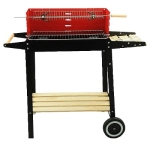 БАРБЕКЮ ПРАВОЪГЪЛНО С КОЛЕЛА И ДЪРВЕНА ПОСТАВКА