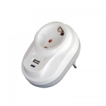НИЛСОН АДАПТЕР ШУКО СЪС ЗАЩИТА С USB+C TYPE БЯЛ БЛИСТЕР 40130107