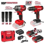 R20 БОРМАШИНА И БЕЗЧЕТКОВ ГАЙКОВЕРТ 320 Nm2x2Ah CaseRDP-PCD20&PBIW20