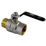 THS СПИРАТЕЛЕН КРАН 1/2 СФЕРИЧЕН М-Ж ПЪЛЕН ОТВОР ЧЕРНА РЪКОХВ.