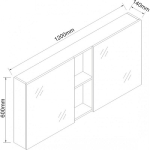 ИНТЕР КЕРАМИК ГОРЕН ОГЛЕДАЛЕН ШКАФ 50/60 6014-120NEW