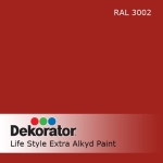 МЕГАХИМ ДЕКОРАТОР ЕКСТРА АЛКИДНА 0.65 Л RAL3002 ЧЕРВЕН